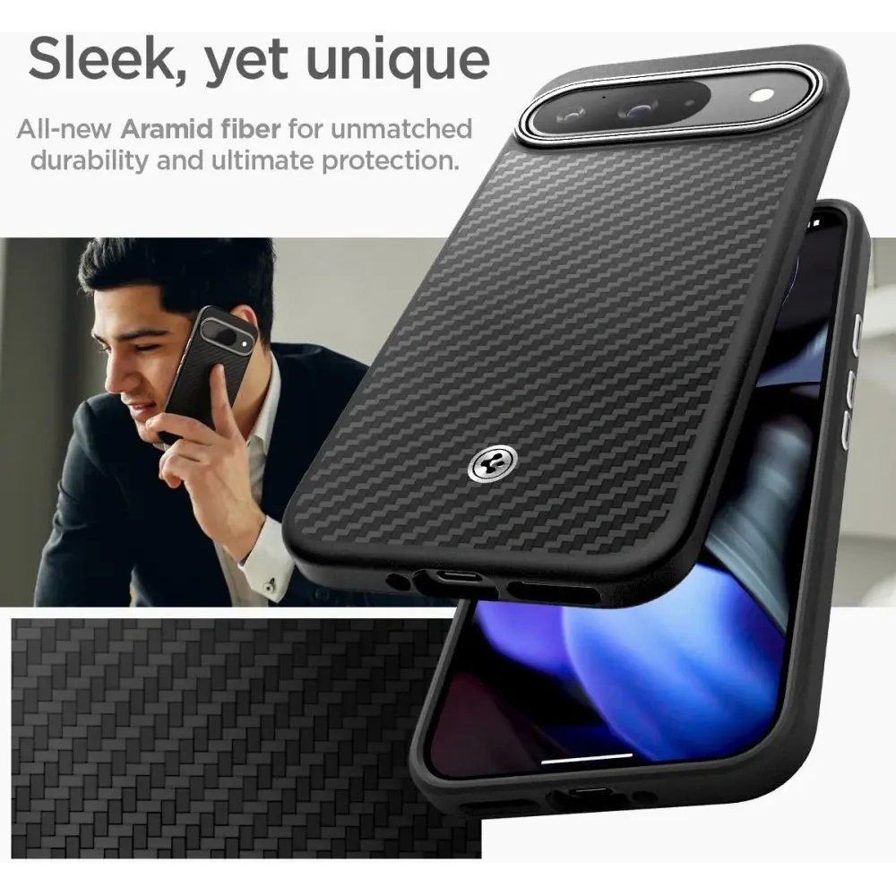 Etui Spigen Enzo Aramid Google Pixel 9 Pro XL Matte Black - Pixel 9 Pro XL - Spigen