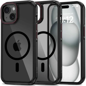 Etui Tech-protect MagHybrid MagSafe Apple iPhone 15 black/red - iPhone 15 - Tech-Protect