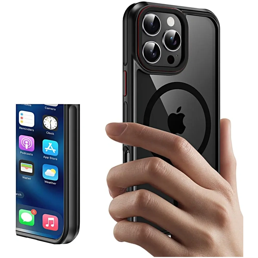 Etui Tech-protect MagHybrid MagSafe Apple iPhone 15 black/red - iPhone 15 - Tech-Protect