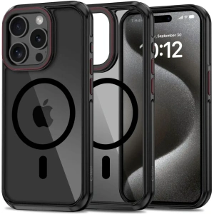 Etui Tech-protect MagHybrid MagSafe Apple iPhone 15 Pro black/red - iPhone 15 Pro - Tech-Protect