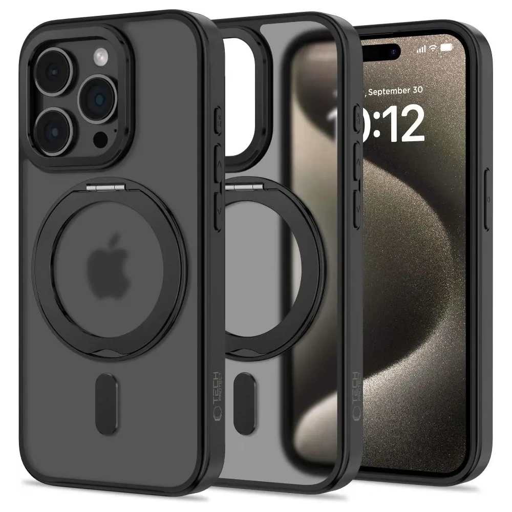 Etui Tech-Protect MagRing MagSafe Apple iPhone 15 Pro Matte Black - iPhone 15 Pro - Tech-Protect