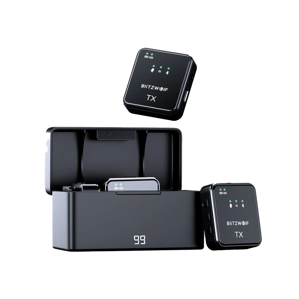 Mikrofon bezprzewodowy BlitzWolf, BW-SX63, 1000mAh (czarny) - !ZAIMPORTOWANE - BlitzWolf