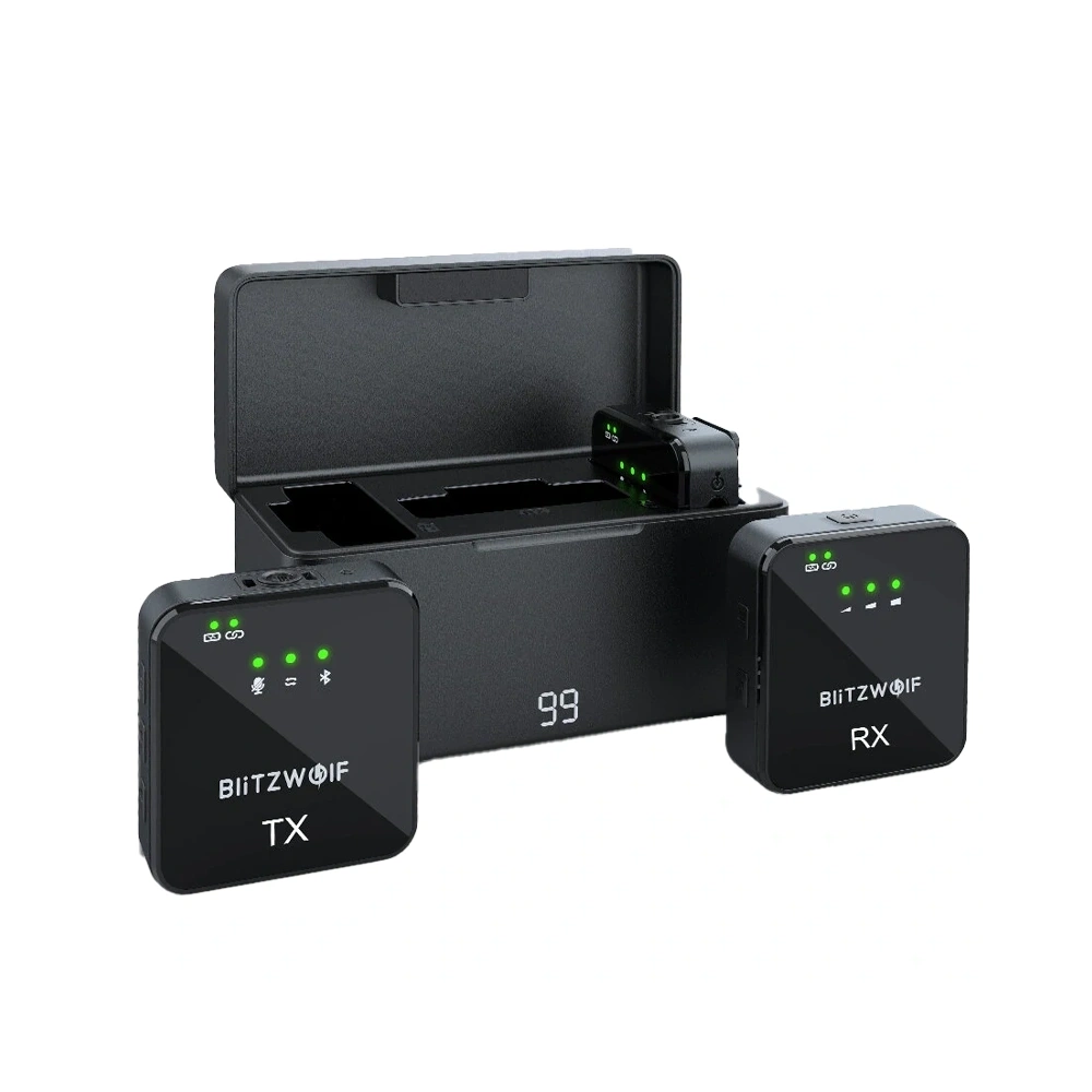 Mikrofon bezprzewodowy BlitzWolf, BW-SX63, 1000mAh (czarny) - !ZAIMPORTOWANE - BlitzWolf