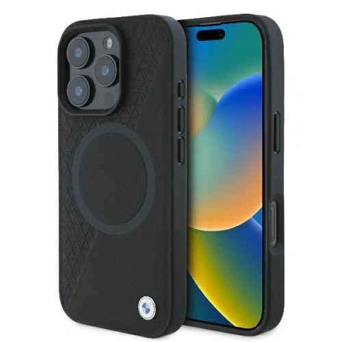 Kup BMW BMHMP16L23RTPK Apple iPhone 16 Pro hardcase Sign Leather Half Textured And Circle MagSafe černé - BMW686 - {ean13} - Sklep Home Screen