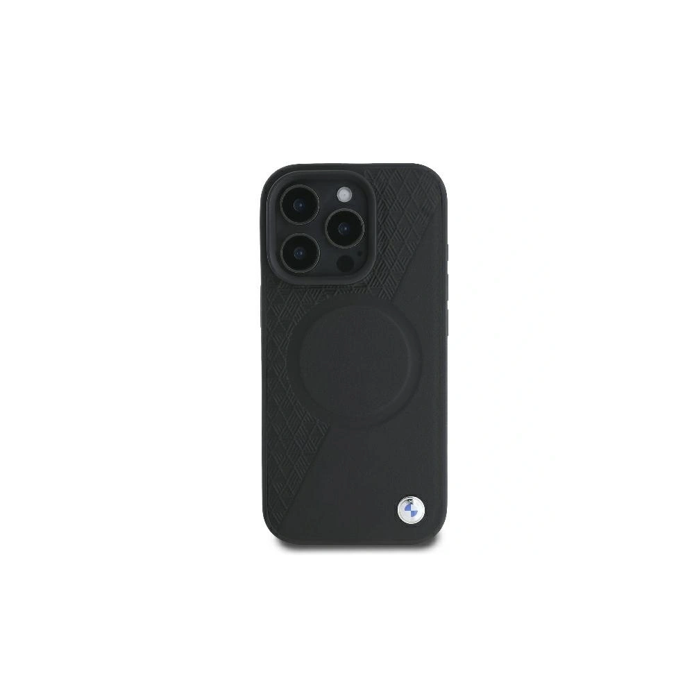 Etui BMW BMHMP16L23RTPK Apple iPhone 16 Pro hardcase Sign Leather Half Textured And Circle MagSafe czarny - iPhone 16 Pro - BMW