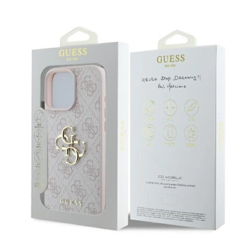 Buy Case Guess GUHCP16L4GMGPI Apple iPhone 16 Pro hardcase 4G Big Logo pink - GUE3478 - {ean13} - Home Screen Store Europe