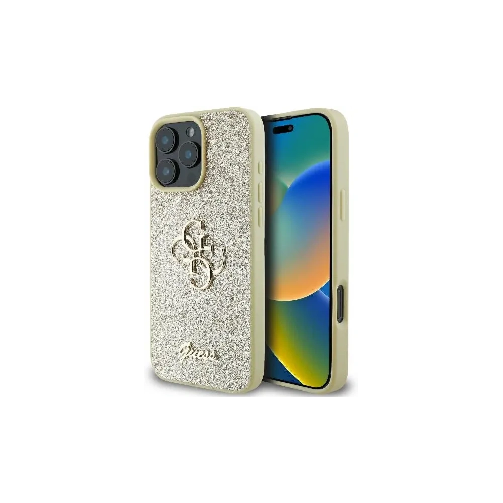 Etui Guess GUHCP16LHG4SGD Apple iPhone 16 Pro hardcase Fixed Glitter Big 4G złoty - iPhone 16 Pro - Guess