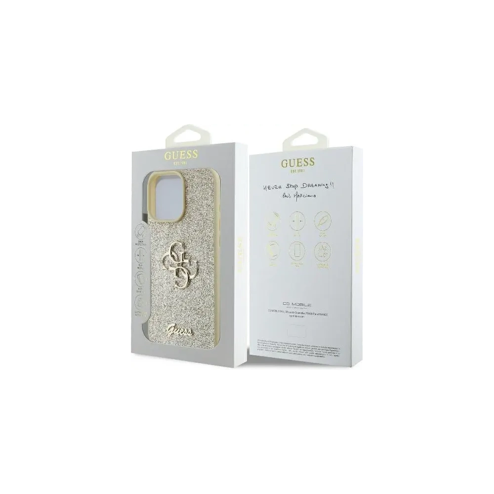 Etui Guess GUHCP16LHG4SGD Apple iPhone 16 Pro hardcase Fixed Glitter Big 4G złoty - iPhone 16 Pro - Guess