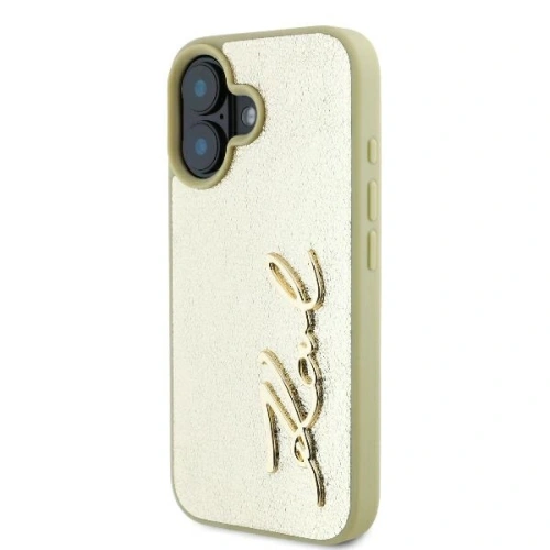Buy Case Karl Lagerfeld KLHCP16SPFMFBKMD Apple iPhone 16 hardcase Metal Signature gold - KLD2139 - {ean13} - Home Screen Store Europe