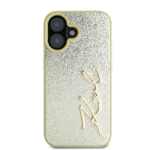 Buy Case Karl Lagerfeld KLHCP16SPFMFBKMD Apple iPhone 16 hardcase Metal Signature gold - KLD2139 - {ean13} - Home Screen Store Europe