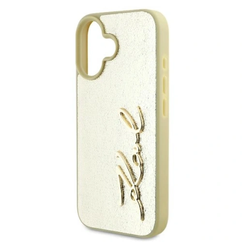 Buy Case Karl Lagerfeld KLHCP16SPFMFBKMD Apple iPhone 16 hardcase Metal Signature gold - KLD2139 - {ean13} - Home Screen Store Europe