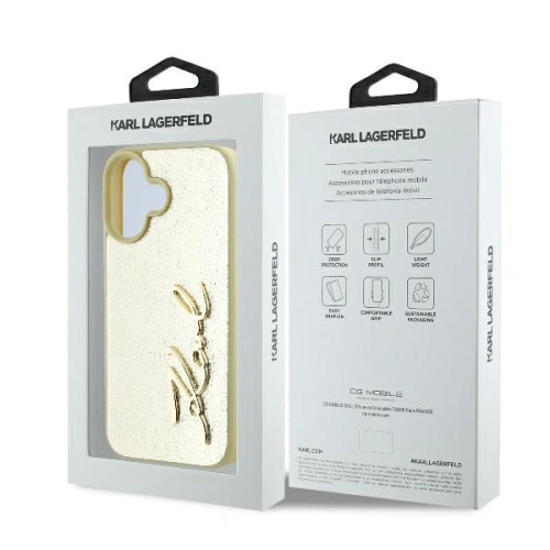Kup Karl Lagerfeld KLHCP16SPFMFBKMD Apple iPhone 16 hardcase Metal Signature aurie - KLD2139 - {ean13} - Sklep Home Screen
