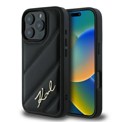 Kup Karl Lagerfeld KLHCP16XPQDSMGK Apple iPhone 16 Pro Max hardcase Quilted Signature negru - KLD2140 - {ean13} - Sklep Home Screen