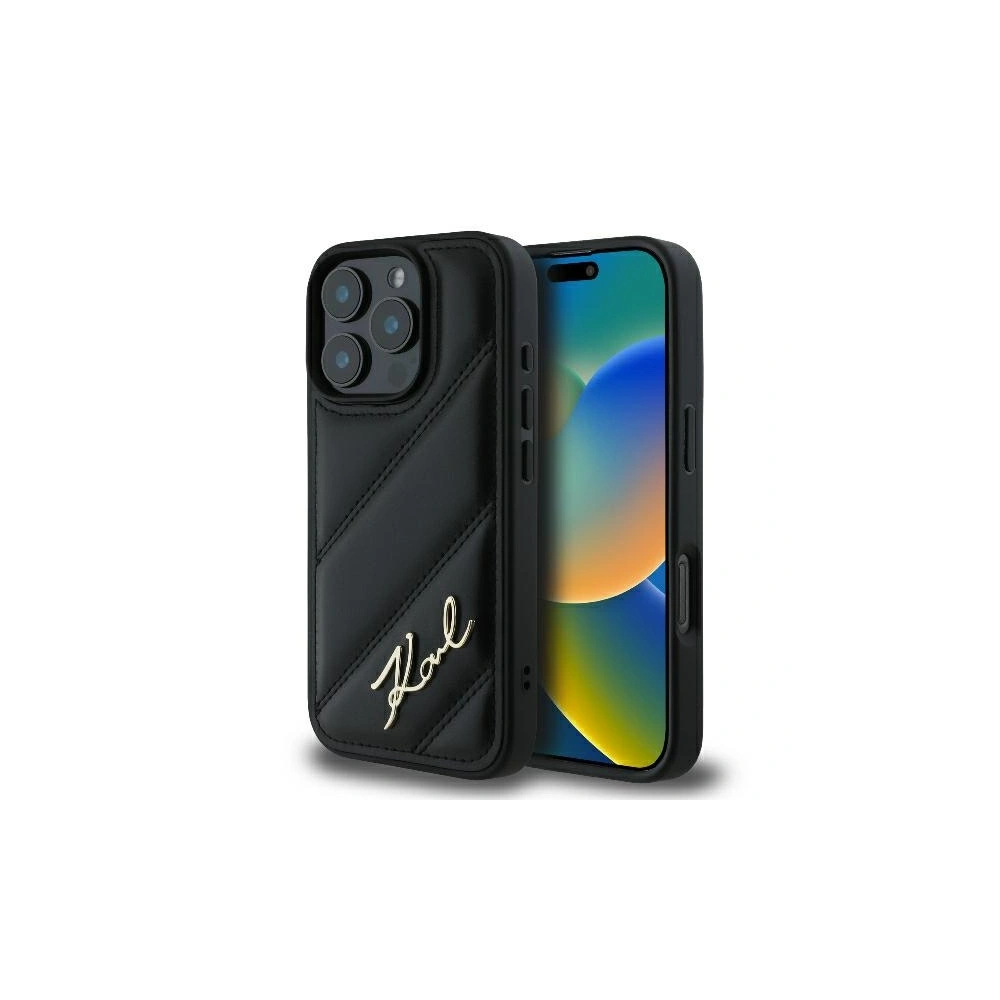 Etui Karl Lagerfeld KLHCP16XPQDSMGK Apple iPhone 16 Pro Max hardcase Quilted Signature czarny - iPhone 16 Pro Max - Karl Lagerfeld