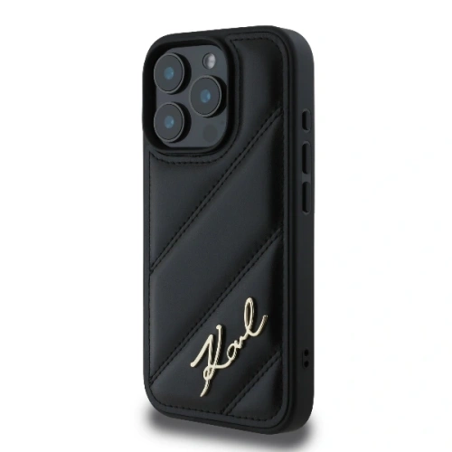 Kup Karl Lagerfeld KLHCP16XPQDSMGK Apple iPhone 16 Pro Max hardcase Quilted Signature negru - KLD2140 - {ean13} - Sklep Home Screen