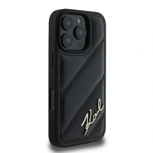 Kup Karl Lagerfeld KLHCP16XPQDSMGK Apple iPhone 16 Pro Max hardcase Quilted Signature negru - KLD2140 - {ean13} - Sklep Home Screen