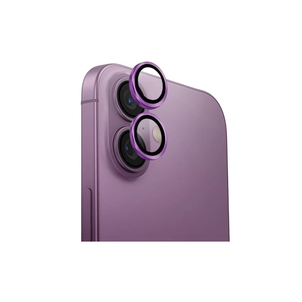 Szkło na obiektyw aparatu UNIQ Optix Aluminium Camera Lens Protector Apple iPhone 16 / 16 Plus grape pink - iPhone 16 Plus - Uniq