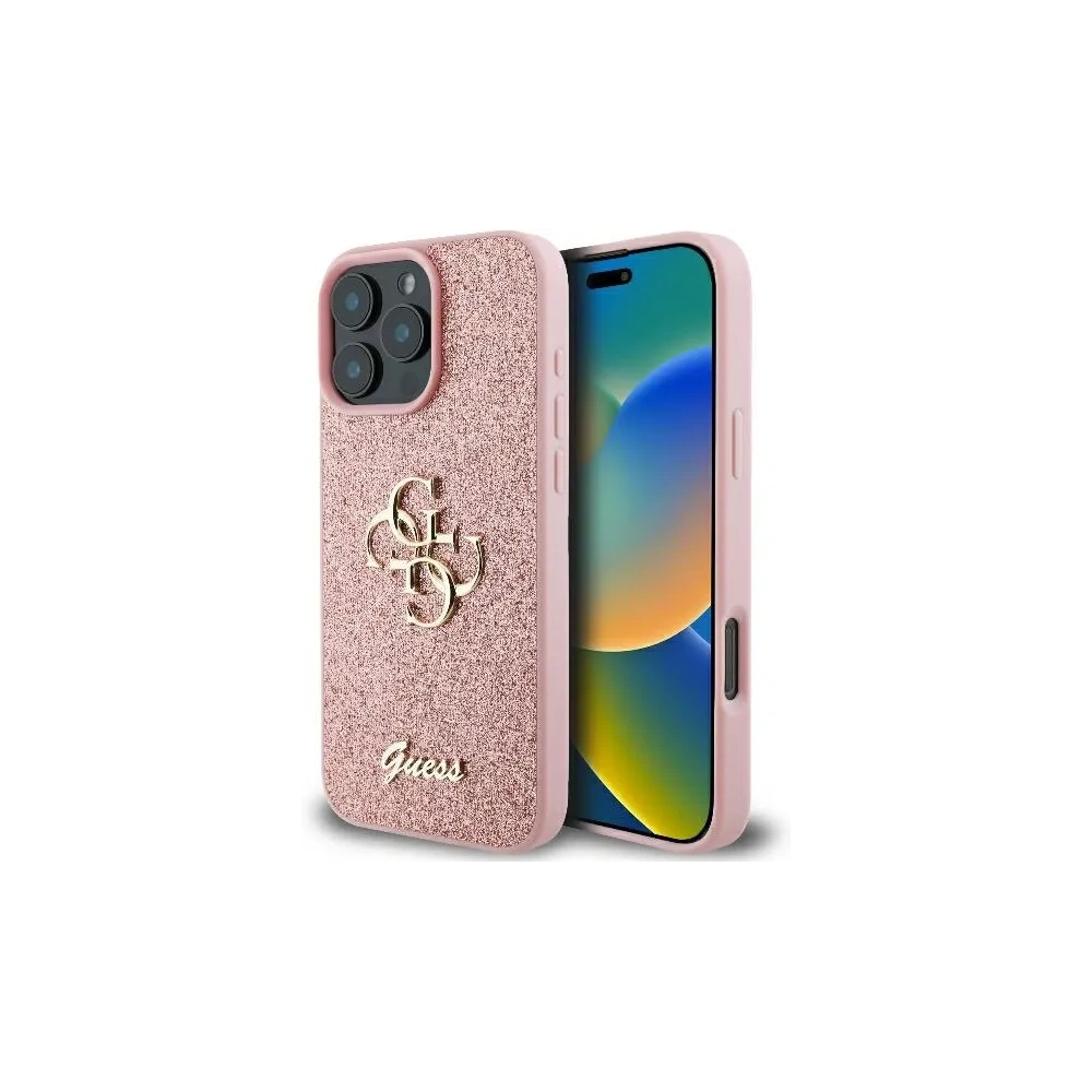 Etui Guess GUHCP16LHG4SGP Apple iPhone 16 Pro hardcase Fixed Glitter Big 4G różowy - iPhone 16 Pro - Guess