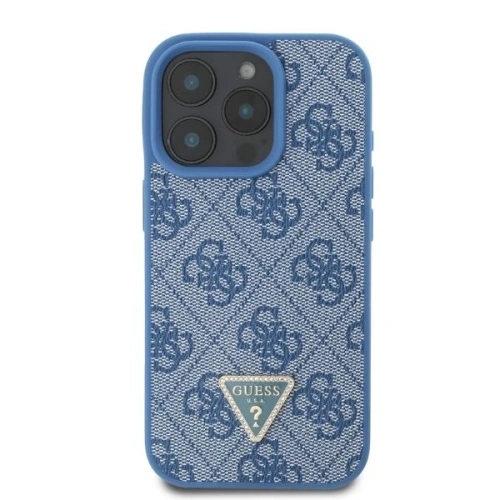 Kup Etui Guess GUHCP16LP4TDPB Apple iPhone 16 Pro hardcase Leather 4G Triangle Strass MagSafe niebieski - GUE3481 - {ean13} - Sklep Home Screen
