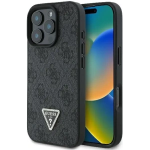 Kup Etui Guess GUHCP16LP4TDPK Apple iPhone 16 Pro hardcase Leather 4G Triangle Strass MagSafe czarny - GUE3482 - {ean13} - Sklep Home Screen