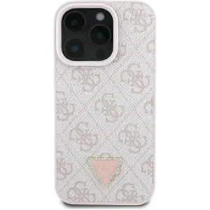 Buy Case Guess GUHCP16LP4TDPP Apple iPhone 16 Pro hardcase Leather 4G Triangle Strass MagSafe pink - GUE3483 - {ean13} - Home Screen Store Europe