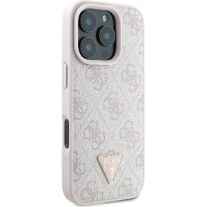 Buy Case Guess GUHCP16LP4TDPP Apple iPhone 16 Pro hardcase Leather 4G Triangle Strass MagSafe pink - GUE3483 - {ean13} - Home Screen Store Europe