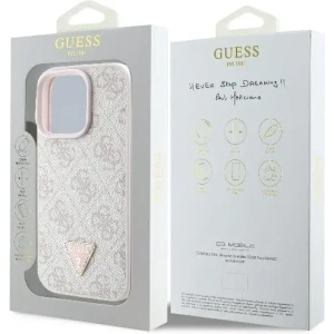 Kup Guess GUHCP16LP4TDPP Apple iPhone 16 Pro hardcase Kožené 4G Triangle Strass MagSafe růžové - GUE3483 - {ean13} - Sklep Home Screen