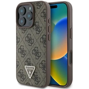 Kup Etui Guess GUHCP16LP4TDPW Apple iPhone 16 Pro hardcase Leather 4G Triangle Strass MagSafe brązowy - GUE3484 - {ean13} - Sklep Home Screen