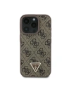 Buy Case Guess GUHCP16LP4TDPW Apple iPhone 16 Pro hardcase Leather 4G Triangle Strass MagSafe brown - GUE3484 - {ean13} - Home Screen Store Europe