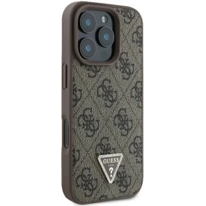 Buy Case Guess GUHCP16LP4TDPW Apple iPhone 16 Pro hardcase Leather 4G Triangle Strass MagSafe brown - GUE3484 - {ean13} - Home Screen Store Europe