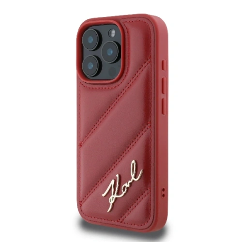 Buy Case Karl Lagerfeld KLHCP16XPQDSMGR Apple iPhone 16 Pro Max hardcase Quilted Signature red - KLD2141 - {ean13} - Home Screen Store Europe