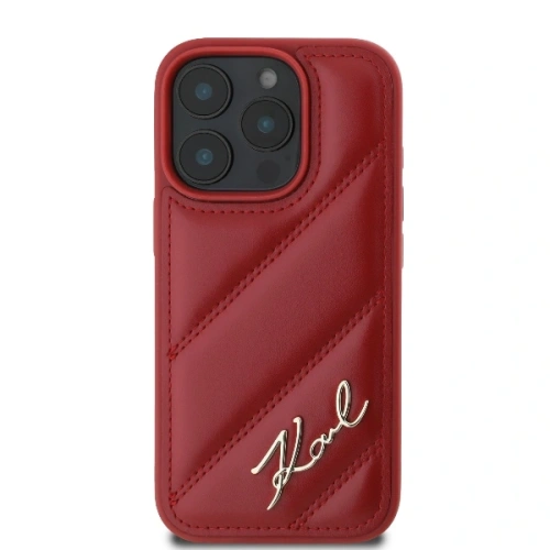 Buy Case Karl Lagerfeld KLHCP16XPQDSMGR Apple iPhone 16 Pro Max hardcase Quilted Signature red - KLD2141 - {ean13} - Home Screen Store Europe