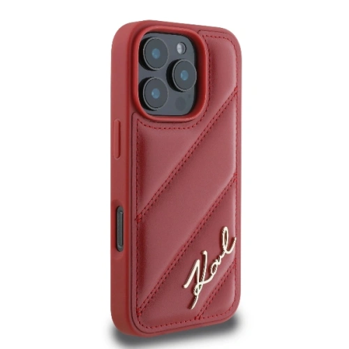 Buy Case Karl Lagerfeld KLHCP16XPQDSMGR Apple iPhone 16 Pro Max hardcase Quilted Signature red - KLD2141 - {ean13} - Home Screen Store Europe
