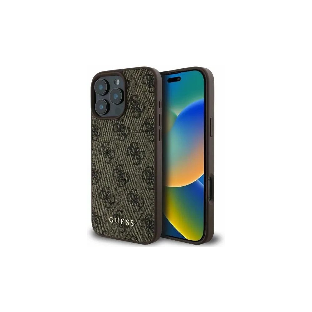 Etui Guess GUHCP16LG4GFBR Apple iPhone 16 Pro hardcase 4G Classic brązowy - iPhone 16 Pro - Guess