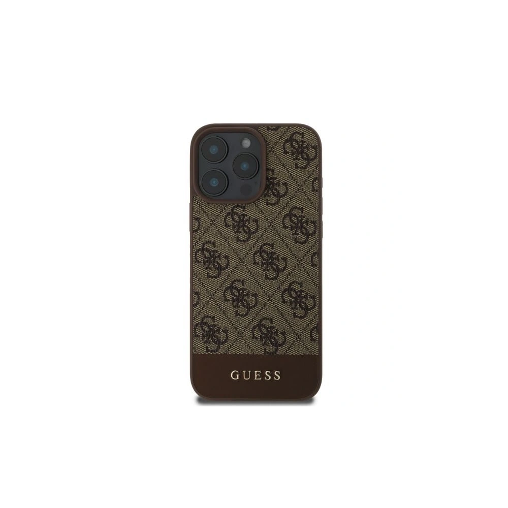 Guess GUHCP16LG4GLBR iPhone 16 Pro 6.3" brązowy/brown hardcase 4G Bottom Stripe - !ZAIMPORTOWANE - Guess