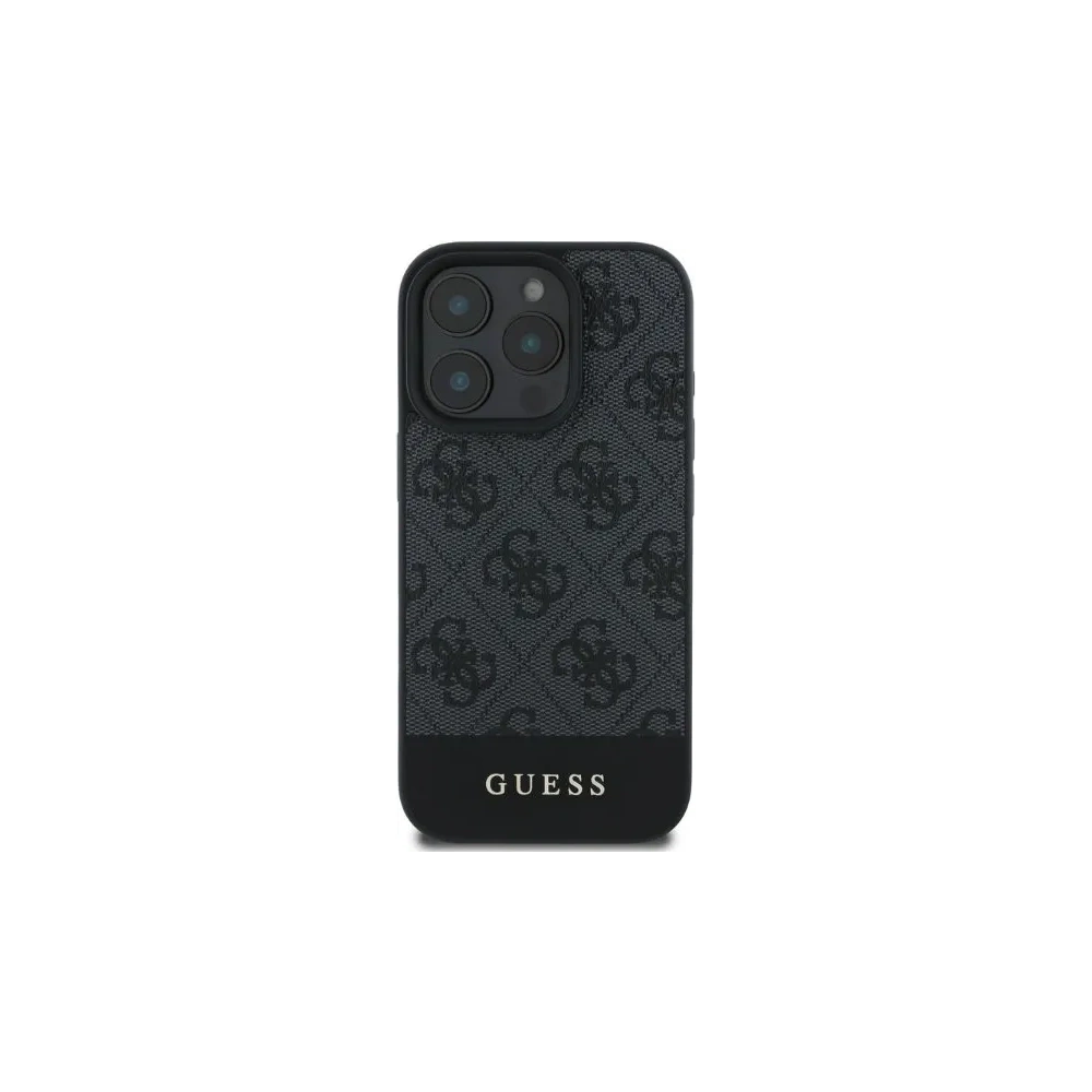 Guess GUHCP16LG4GLGR iPhone 16 Pro 6.3" szary/grey hardcase 4G Bottom Stripe - !ZAIMPORTOWANE - Guess