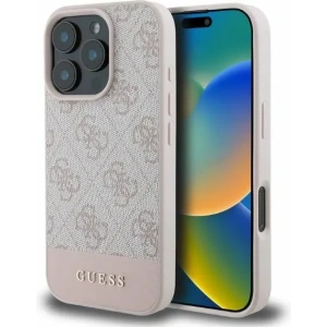 Buy Case Guess GUHCP16LG4GLPI Apple iPhone 16 Pro hardcase 4G Bottom Stripe pink - GUE3491 - {ean13} - Home Screen Store Europe