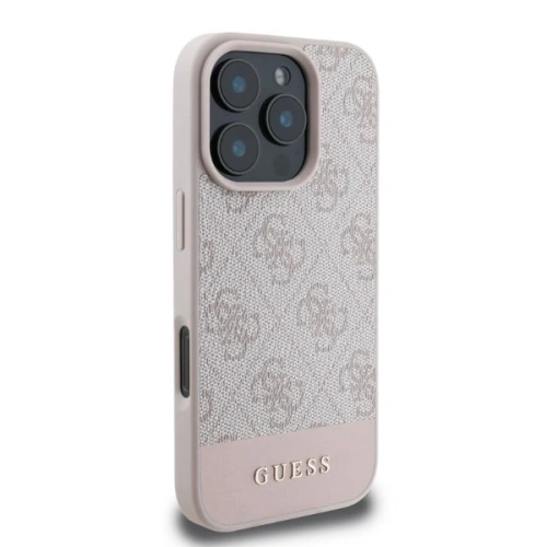 Buy Case Guess GUHCP16LG4GLPI Apple iPhone 16 Pro hardcase 4G Bottom Stripe pink - GUE3491 - {ean13} - Home Screen Store Europe