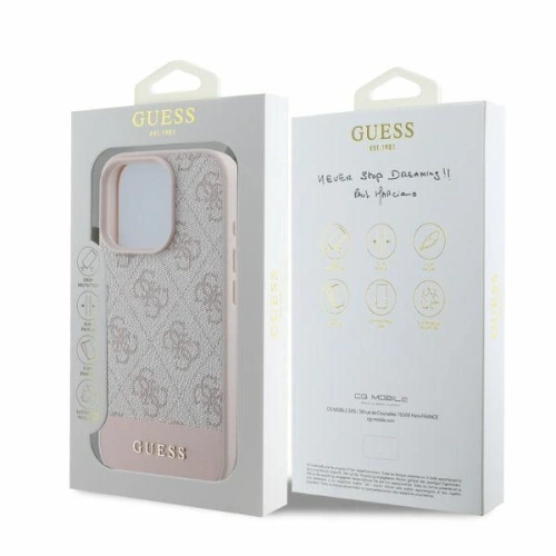 Kup Případ Guess GUHCP16LG4GLPI tvrdý obal pro Apple iPhone 16 Pro 4G dolní pruh růžový - GUE3491 - {ean13} - Sklep Home Screen