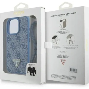 Kup Případ Guess GUHCP16LP4TDSCPB Apple iPhone 16 Pro tvrdý obal Kožený kovový logo Strass Crossbody modrý - GUE3493 - {ean13} - Sklep Home Screen