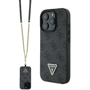 Buy Case Guess GUHCP16LP4TDSCPK Apple iPhone 16 Pro hardcase Leather Metal Logo Strass Crossbody black - GUE3494 - {ean13} - Home Screen Store Europe
