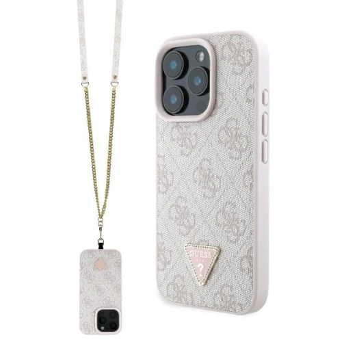 Kup Fall Guess GUHCP16LP4TDSCPP Apple iPhone 16 Pro Hartschale Leder Metall-Logo Strass Crossbody pink - GUE3495 - {ean13} - Sklep Home Screen
