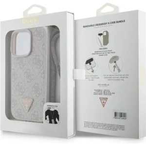 Kup Případ Guess GUHCP16LP4TDSCPP Apple iPhone 16 Pro tvrdý obal Kožený kovový logo Strass Crossbody růžový - GUE3495 - {ean13} - Sklep Home Screen