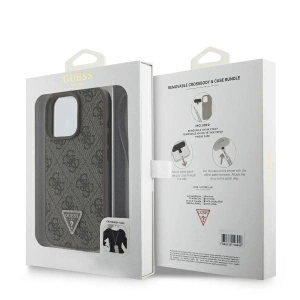 Kup Případ Guess GUHCP16LP4TDSCPW Apple iPhone 16 Pro tvrdý obal Kožený kovový logo Strass Crossbody hnědý - GUE3496 - {ean13} - Sklep Home Screen
