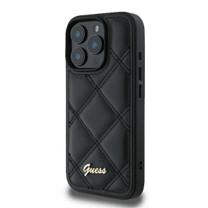 Kup Caz Guess GUHCP16LPSQSQSK Apple iPhone 16 Pro husă dură cu logo metalic matlasat negru - GUE3497 - {ean13} - Sklep Home Screen