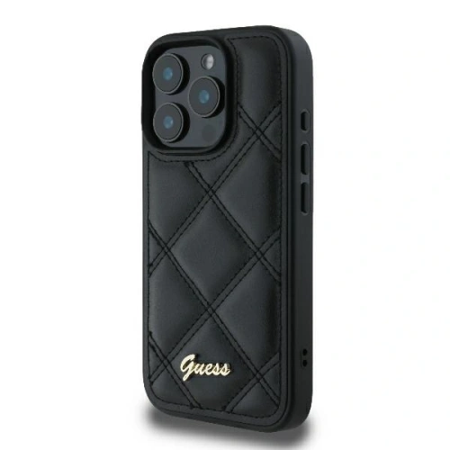 Kup Případ Guess GUHCP16LPSQSQSK tvrdý kryt pro Apple iPhone 16 Pro s prošívaným kovovým logem černý - GUE3497 - {ean13} - Sklep Home Screen