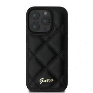 Kup Případ Guess GUHCP16LPSQSQSK tvrdý kryt pro Apple iPhone 16 Pro s prošívaným kovovým logem černý - GUE3497 - {ean13} - Sklep Home Screen