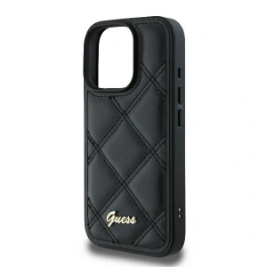 Kup Případ Guess GUHCP16LPSQSQSK tvrdý kryt pro Apple iPhone 16 Pro s prošívaným kovovým logem černý - GUE3497 - {ean13} - Sklep Home Screen