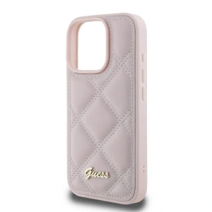 Kup Případ Guess GUHCP16LPSQSQSP Apple iPhone 16 Pro tvrdý obal prošívaný s kovovým logem růžový - GUE3498 - {ean13} - Sklep Home Screen