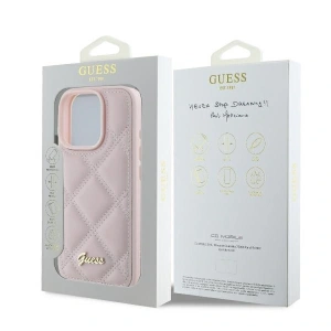Kup Případ Guess GUHCP16LPSQSQSP Apple iPhone 16 Pro tvrdý obal prošívaný s kovovým logem růžový - GUE3498 - {ean13} - Sklep Home Screen